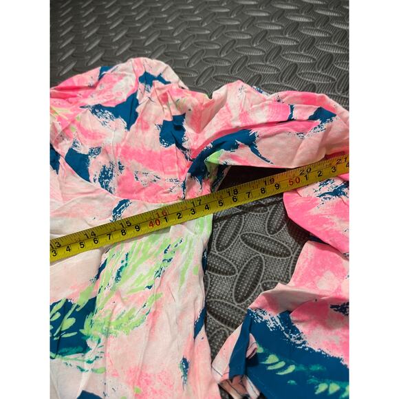 Lilly Pulitzer‎ WILLA FLOUNCE SLEEVE TOP Blouse Womens Size XS Floral - Picture 7 of 8